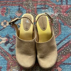 Kelsi Dagger Beige Suede Mules Anthropologie
